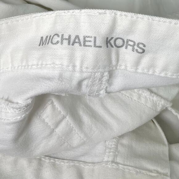 Michael Kors Womens Size 2 White Stretch Skinny Jeans Preppy Minimalist Chic - Picture 6 of 11